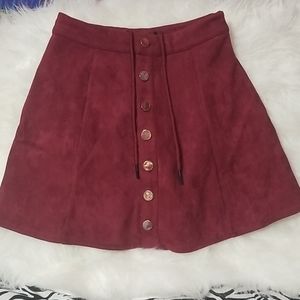 Fuinloth Faux Suede Skirt